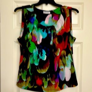 Calvin Klein extra large floral multicolored top polyester, and spandex